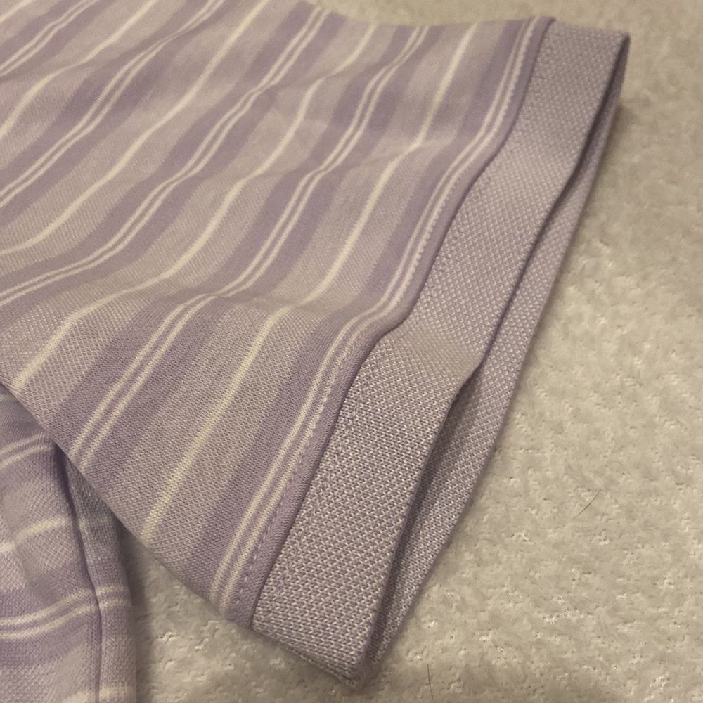 LANDS END Size XL TraditionL Fit 3 Button Polo Shirt Lavender - Picture 4 of 8
